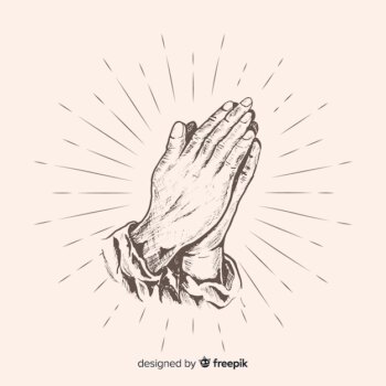 Free Vector | Realistic praying hands background