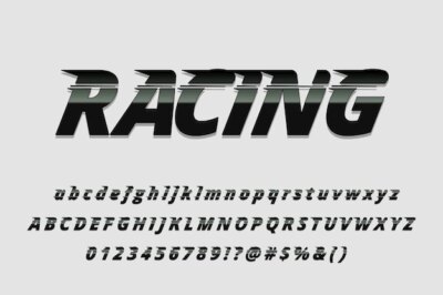 Free Vector | Realistic racing font alphabet