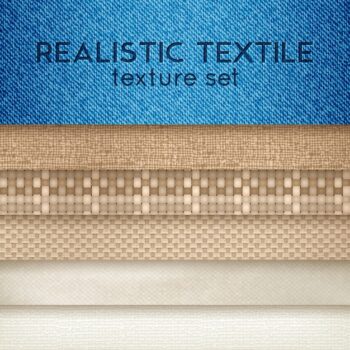 Free Vector | Realistic textile texture horizontal set