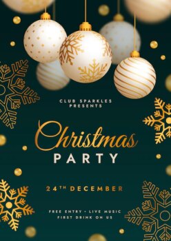 Free Vector | Realistic vertical christmas party poster template