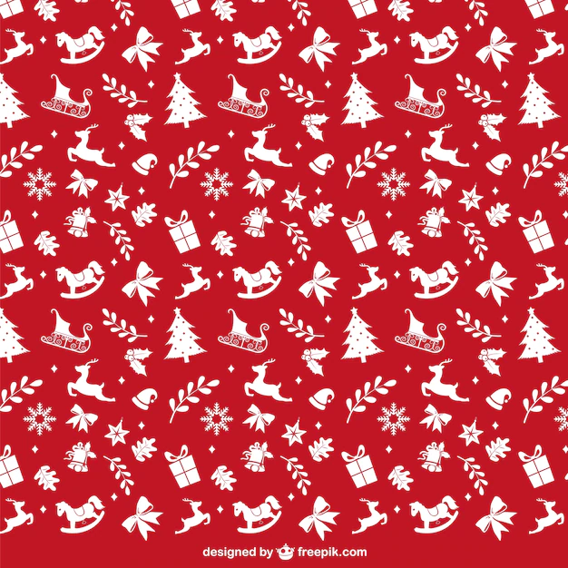 Free Vector | Red and white christmas pattern