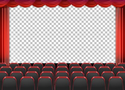 Free Vector | Red curtains in theater with transparent background