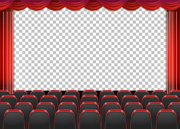 Free Vector | Red curtains in theater with transparent background