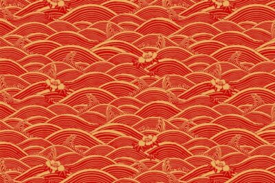 Free Vector | Red gold chinese art wave pattern background