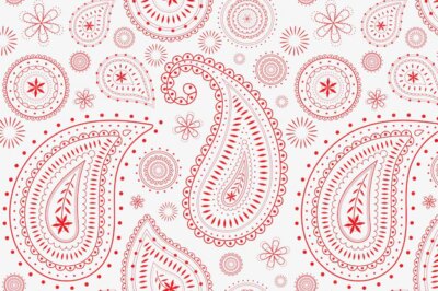 Free Vector | Red paisley background, traditional indian pattern illustration vector