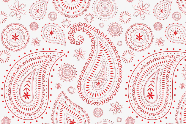 Free Vector | Red paisley background, traditional indian pattern illustration vector