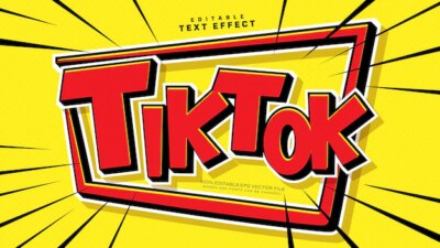 Free Vector | Red tik tok text style effect