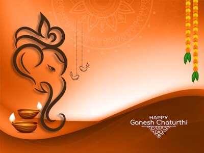 Free Vector | Religious happy ganesh chaturthi indian festival background vector