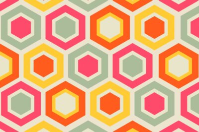 Free Vector | Retro colorful background, geometric hexagon shape vector