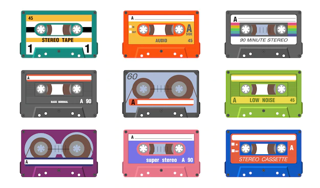 Free Vector | Retro music tapes set