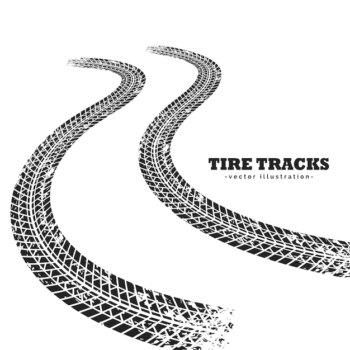 Free Vector | Road tire tracks on white background