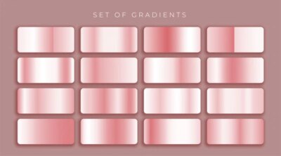 Free Vector | Rose gold or pink metallic gradients set