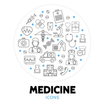 Free Vector | Round composition with medical care elements