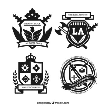 Free Vector | Royal badges in ornamental style