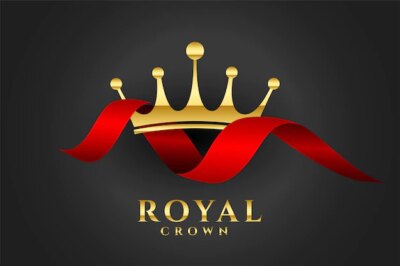 Free Vector | Royal crown background with red ribbon