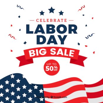 Free Vector | Sale background with american labor day banner