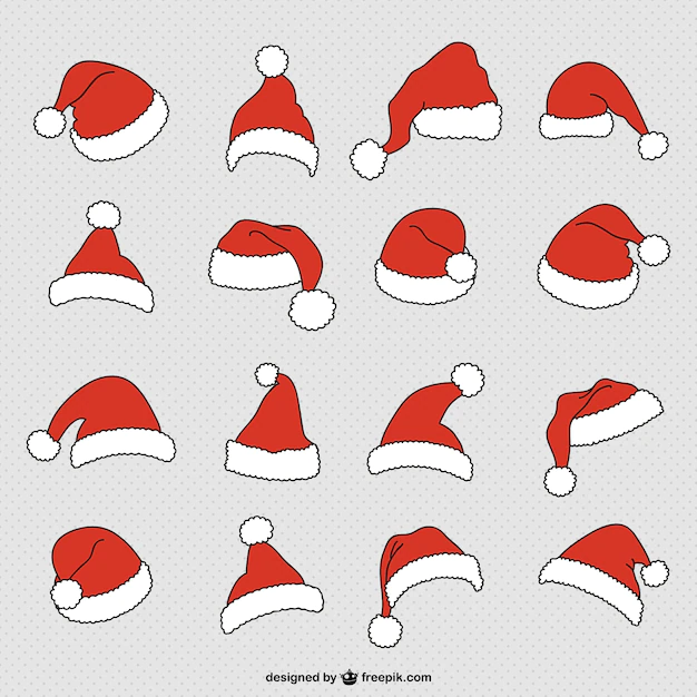 Free Vector | Santa claus hats collection