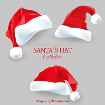 Free Vector | Santa claus hats pack