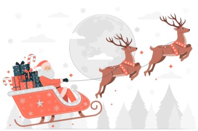 Free Vector | Santa claus sleigh concept illustration