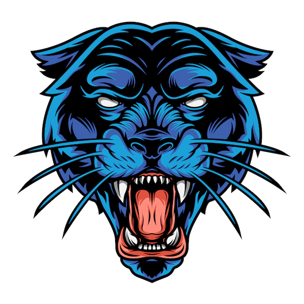 Free Vector | Scary angry black panther head