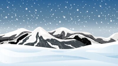 Free Vector | Scene with snowing in the field