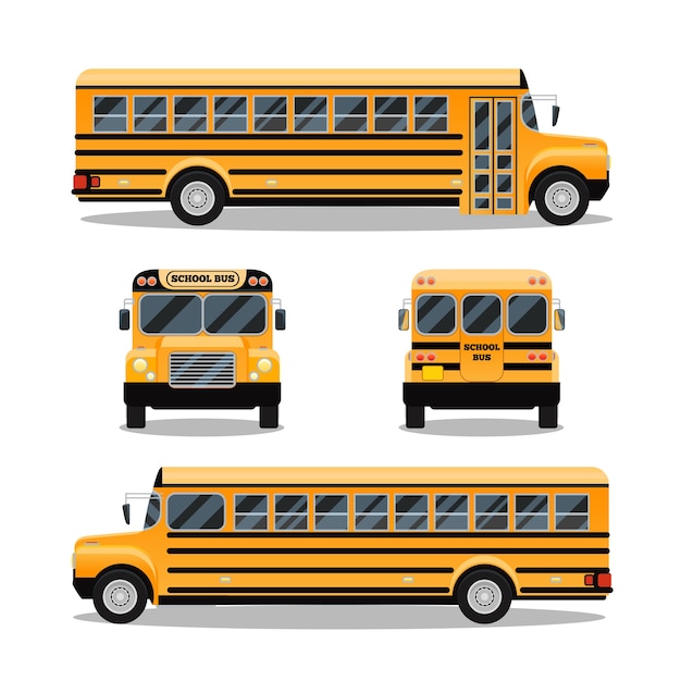 Free Vector | School bus. transportation and vehicle transport, travel automobile,