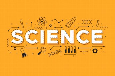 Free Vector | Science word on orange background concept