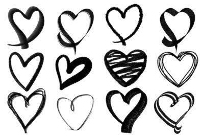 Free Vector | Scribble heart shaped doodle clipart