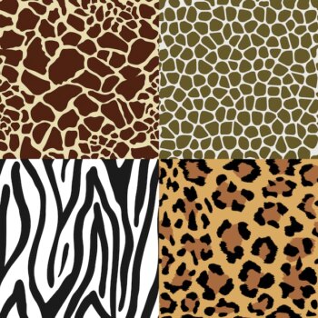 Free Vector | Seamless animal print pattern set