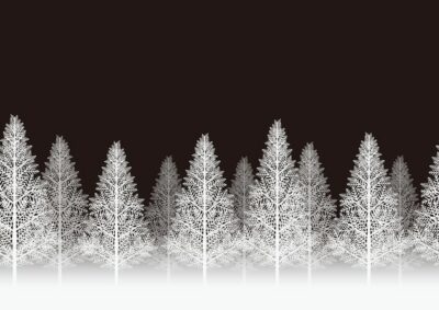 Free Vector | Seamless snowy forest isolated on a black background horizontally repeatable