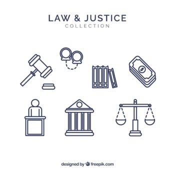 Free Vector | Set de elementos de derecho y justicia