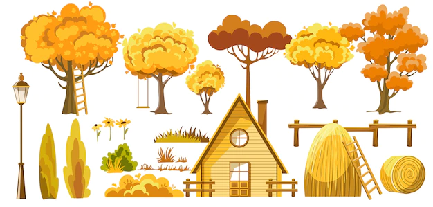 Free Vector | Set of autumn thematic elements