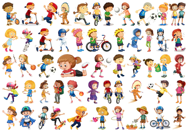 Free Vector | Set of children character