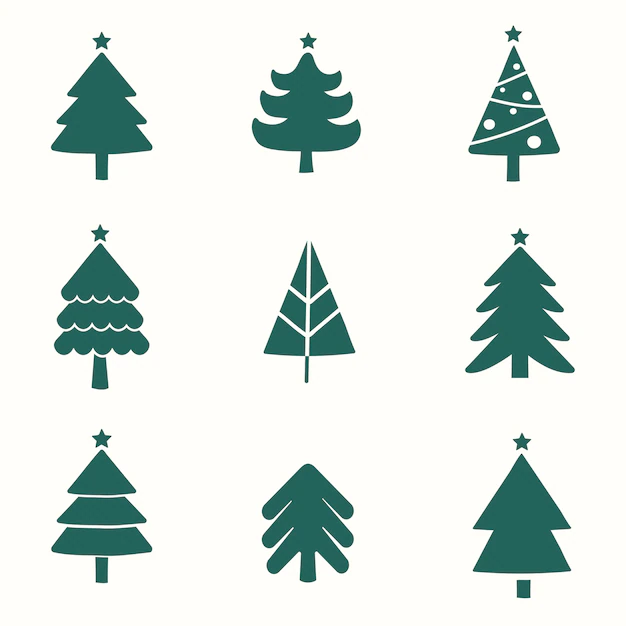 Free Vector | Set of christmas tree design elements