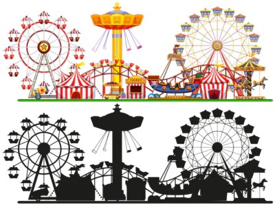 Free Vector | Set of circus background