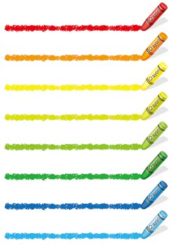 Free Vector | Set of colorful crayon borders isolated on a white.