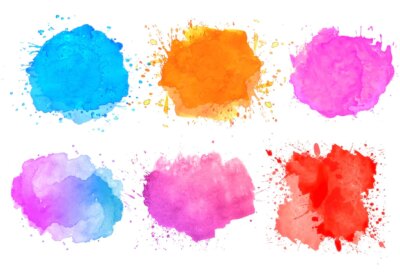 Free Vector | Set of colorful watercolor splatter stain design