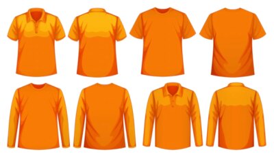 Free Vector | Set of different types of shirt in same color