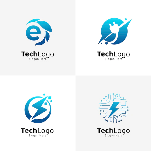 Free Vector | Set of gradient electronics logo templates
