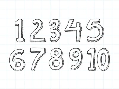 Free Vector | Set of hand drawn numbers isolated on white background