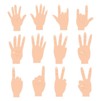 Free Vector | Set of hands with different gestures