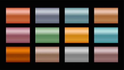 Free Vector | Set of metal gradients in different shades and colors