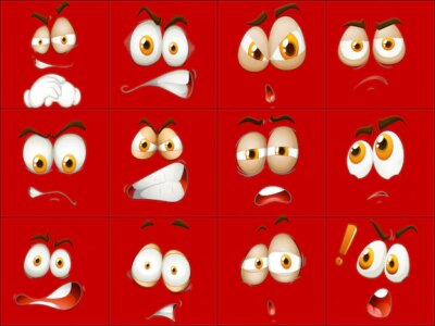 Free Vector | Set of red face expression