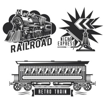 Free Vector | Set of vintage railway emblems