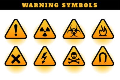 Free Vector | Set of warning symbols and icons
