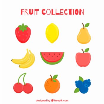 Free Vector | Several delicious fruits in flat design