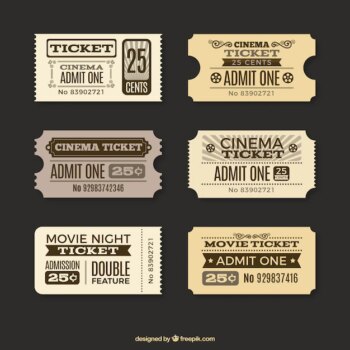 Free Vector | Several vintage cinema tickets