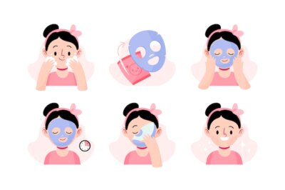 Free Vector | Sheet mask instructions illustrated