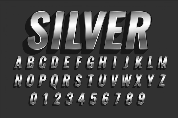 Free Vector | Shiny silver 3d style text effect