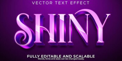Free Vector | Shiny text effect, editable fashion and glossy text style
